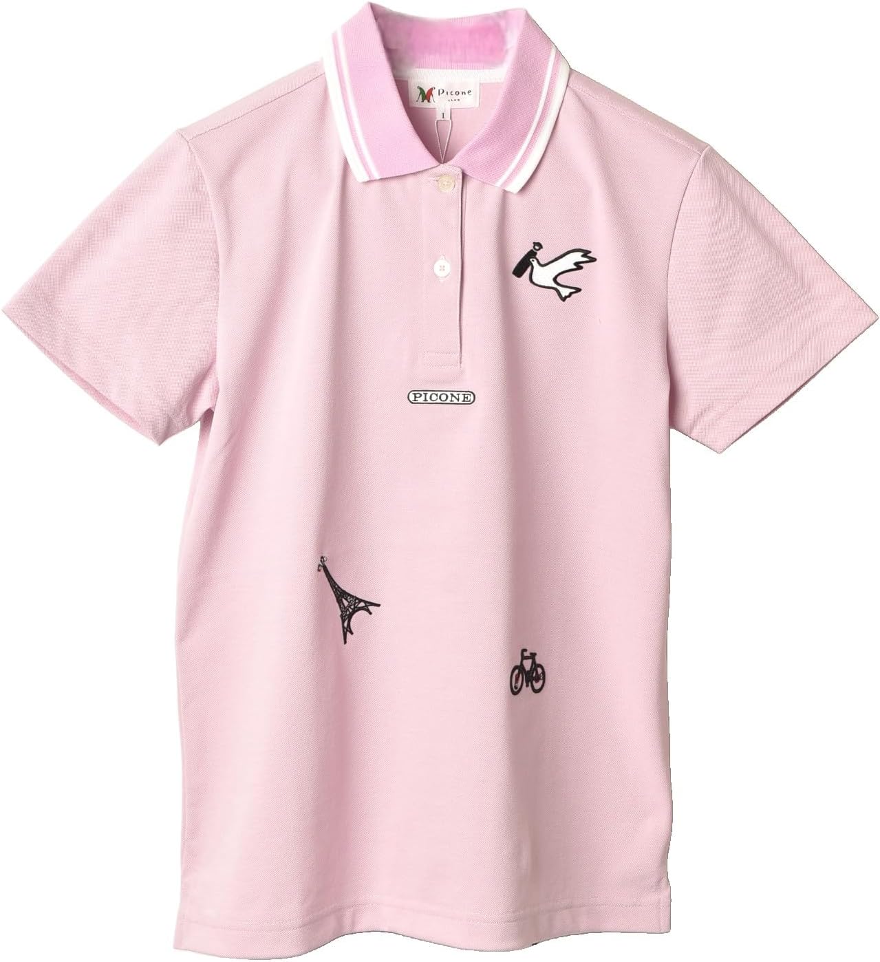 PICONE CLUB ピンク ゴルフシャツ サイズM picone club - イタリアンエレガンス ハイネックゴルフTシャツ